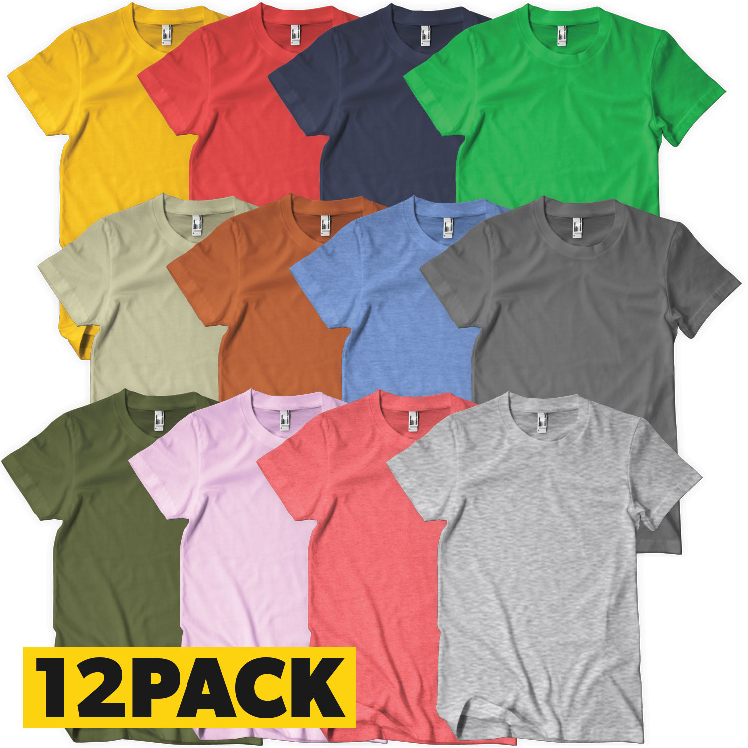 T-Shirts Bigpack Color - 12 pack