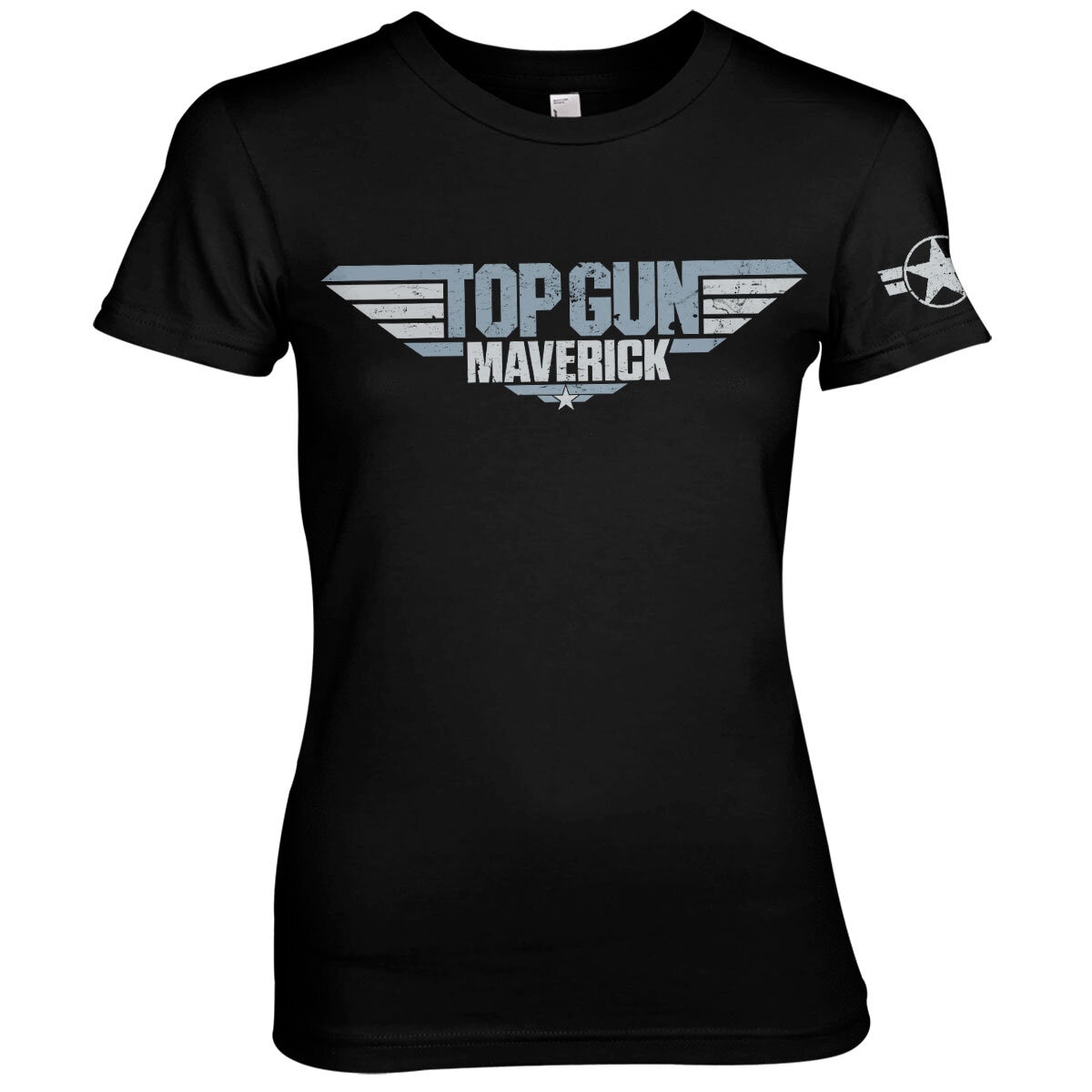 Top Gun Maverick Distressed Logo Girly Tee