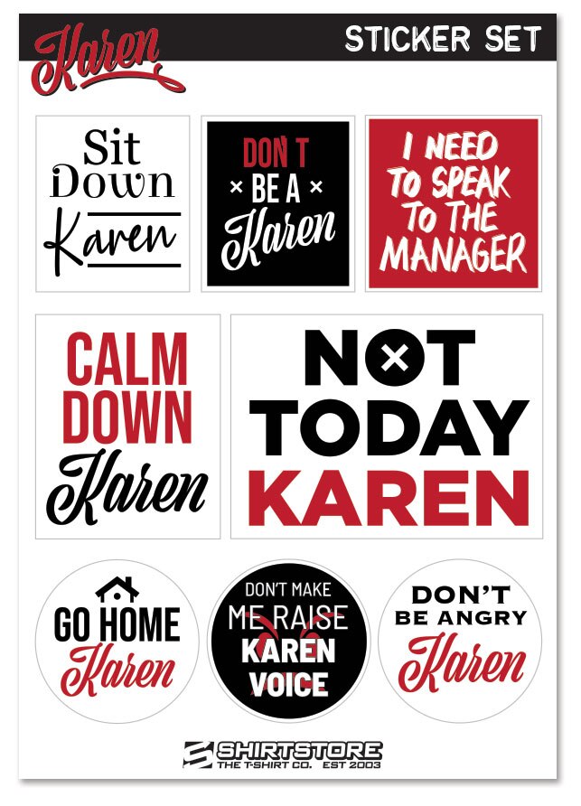 Karen Sayings Sticker Set