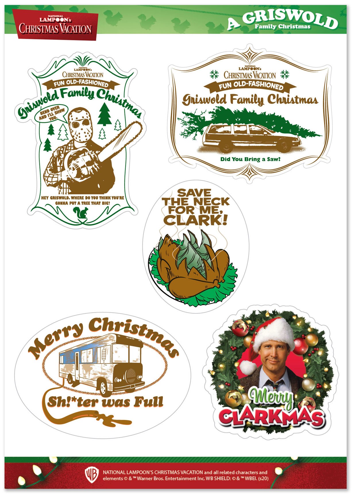 Lampoons Christmas Sticker Set