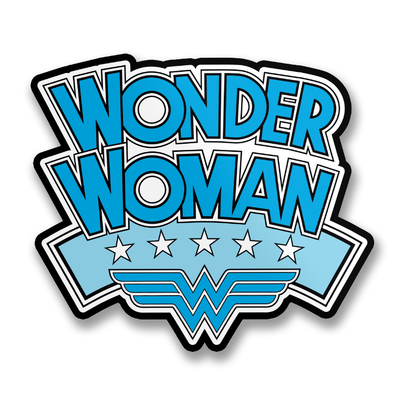 Wonder Woman Stacked Logo Sticker