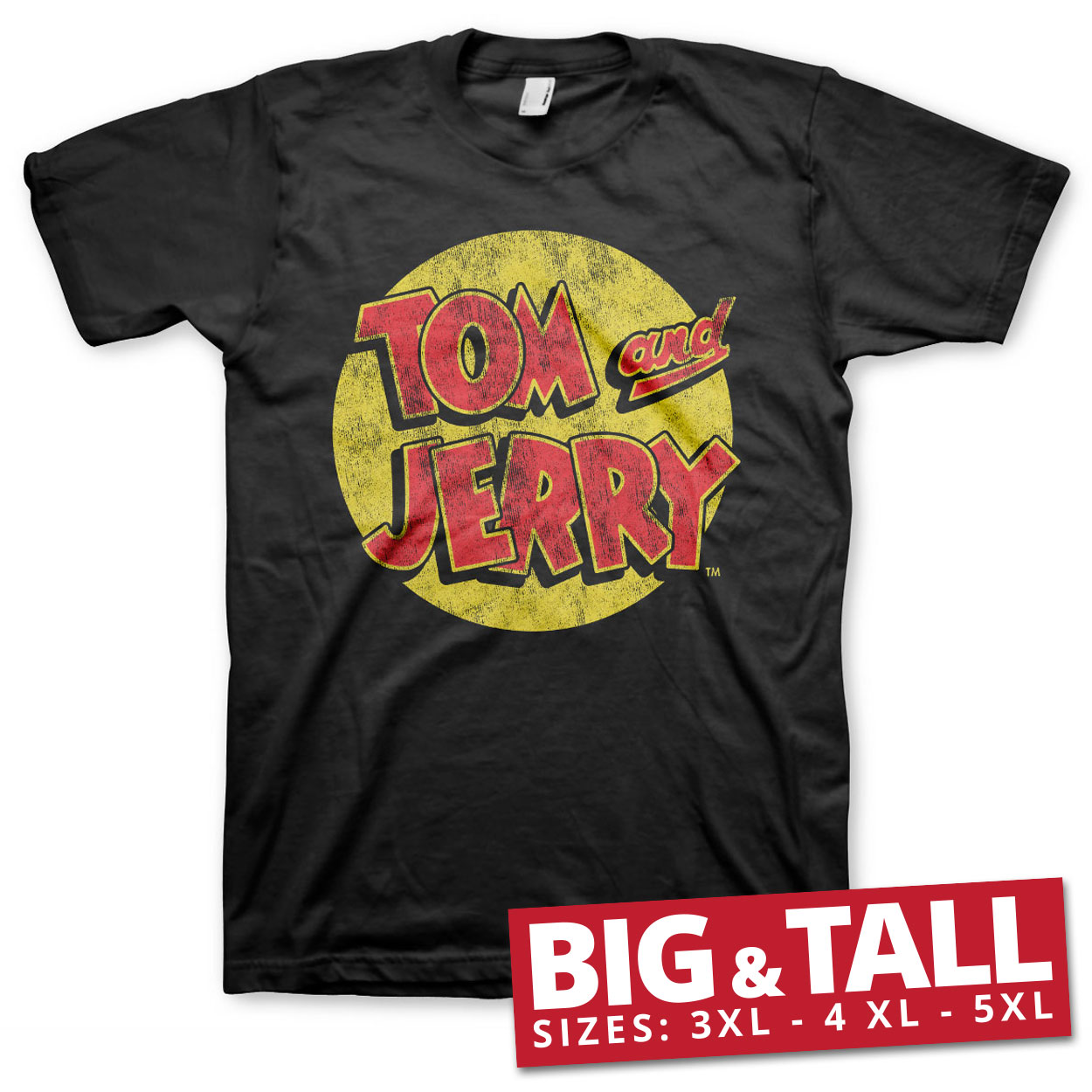 Tom & Jerry Washed Logo Big & Tall T-Shirt
